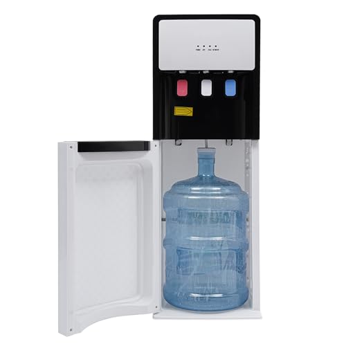 Bottom Loading Water Cooler Dispenser, Hot & Cold Water Cooler Dispenser with Anti-Scalding Design, Storage Cabinet and Child Safety Lock for Home