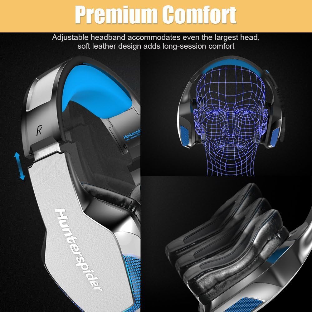BENGOO V-4 Gaming Headset for Xbox One, PS4, PC, Controller, Noise Cancelling Over Ear Headphones with Mic