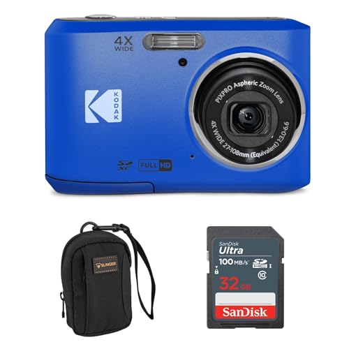 Kodak PIXPRO FZ45 Friendly Zoom 16MP Full HD Digital Camera, Red, Bundle with 32GB Memory Card and Camera Bag
