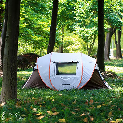 EchoSmile Camping Instant Pop Up Tent, 2/4/6/8/10 Person, Water Resistant Dome, Easy Setup for Camping Hiking and Outdoor, Portable with Carry Bag