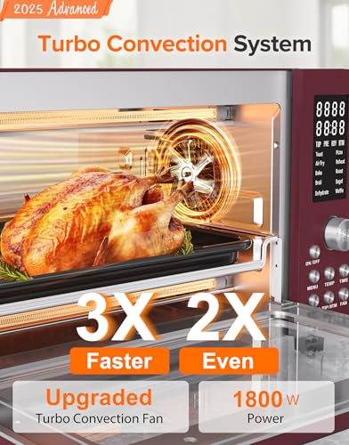 Nuwave Bravo Pro Smart 21QT Toaster Oven Air Fryer Combo, Convection Oven Countertop, 10 functions all in 1, with even & quick crisp technology