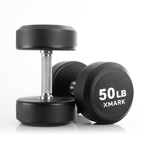 XMARK Dumbbell Weights Sets, 5-50lb and 5-75lb Dumbbell Sets, No Odor, Urethane Dumbbells, Commercial Gym and Home Gym Equipment