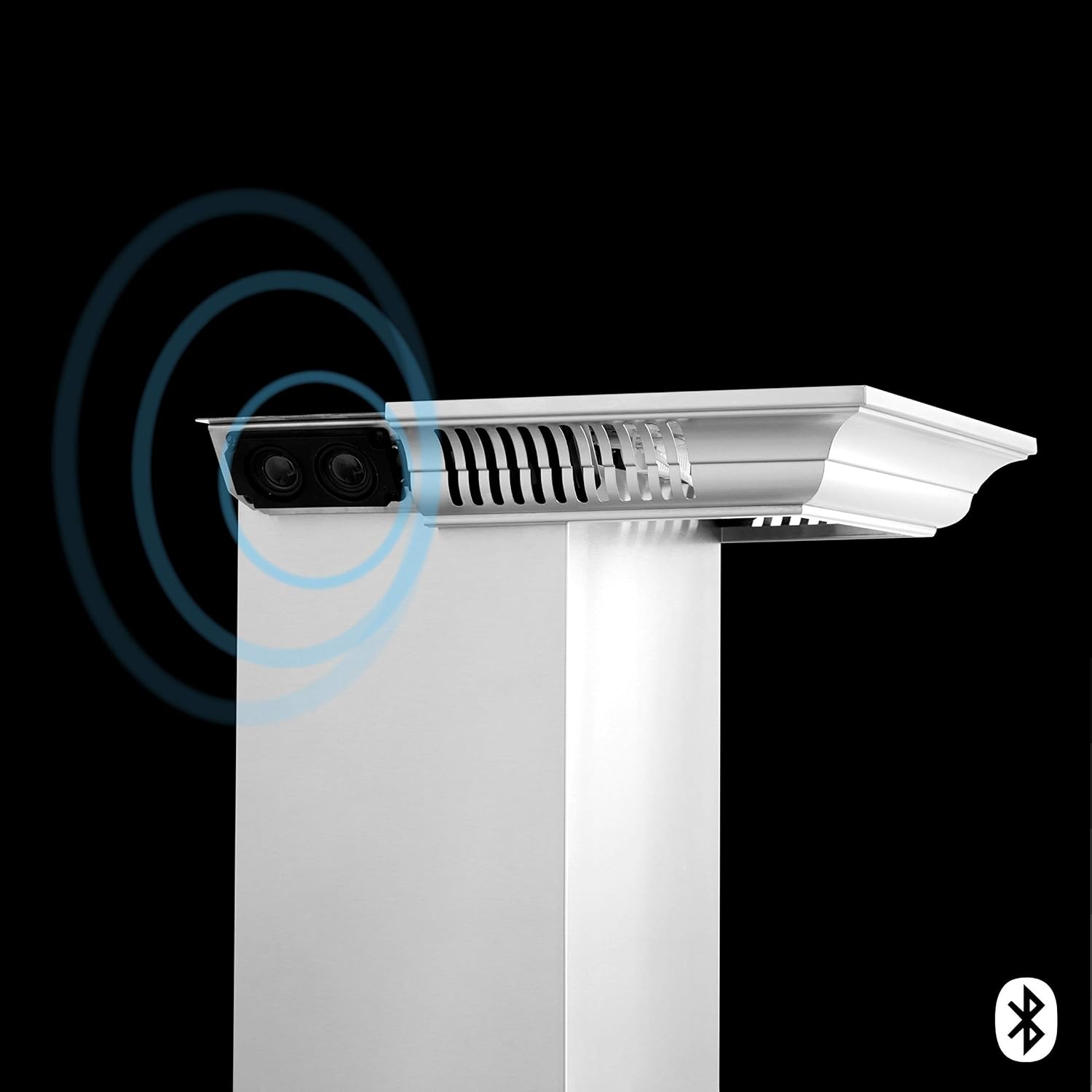 ZLINE 48 in. Wall Mount Range Hood in Stainless Steel with Built-in CrownSound Bluetooth Speakers (KL3CRN-BT-48)