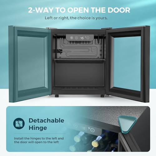 EUHOMY 48 Can Beverage Refrigerator cooler-Mini Fridge Glass Door for Beer Drinks Wines