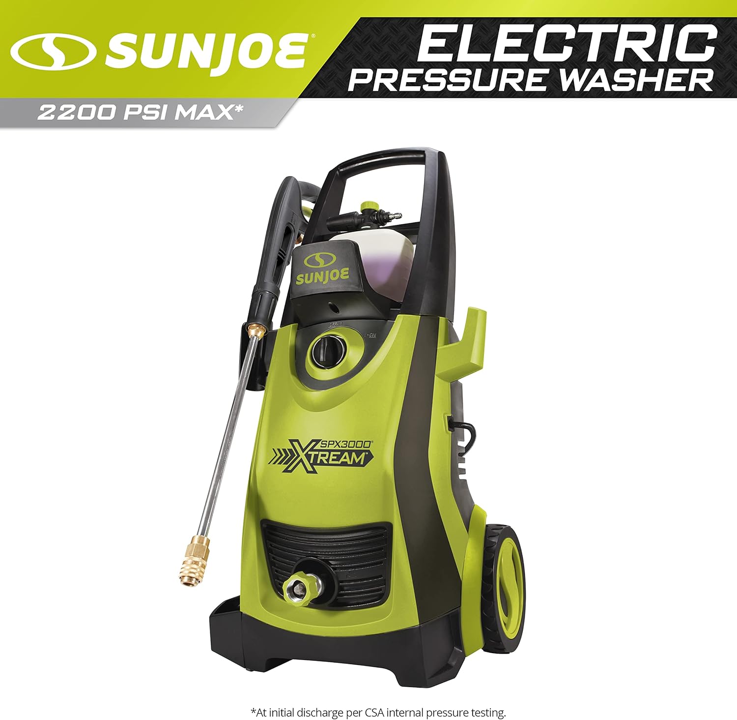 Sun Joe SPX3000-XT 2200 Max PSI 1.65 GPM 13 Amp Xtream Clean Electric Pressure Washer