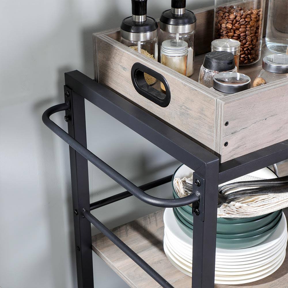 VASAGLE Kitchen Serving Cart, 3-Tier Kitchen Utility Cart on Wheels with Storage