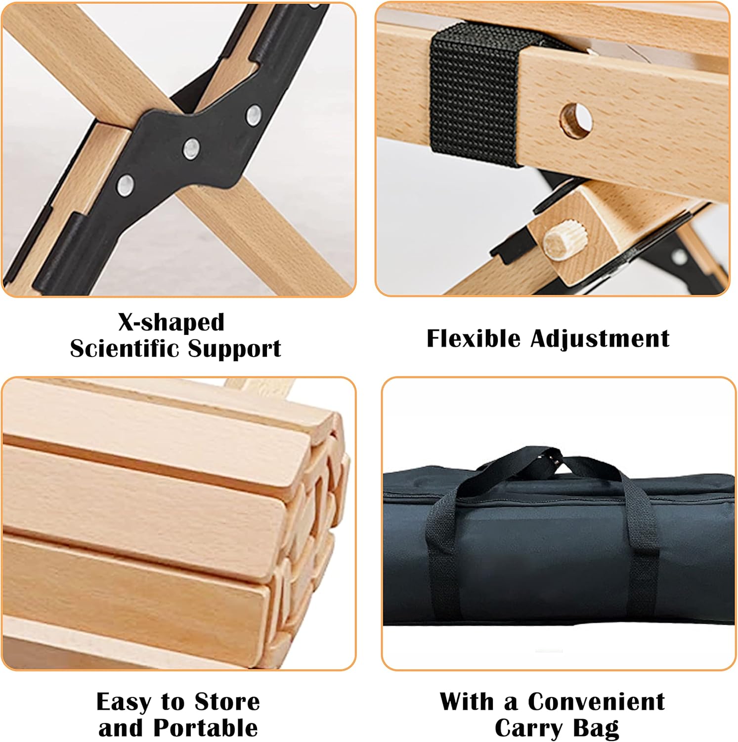 Go-Trio 4ft Low Portable Picnic Table, Boho Picnic Table with Carry Bag, Wooden Picnic Table Foldable