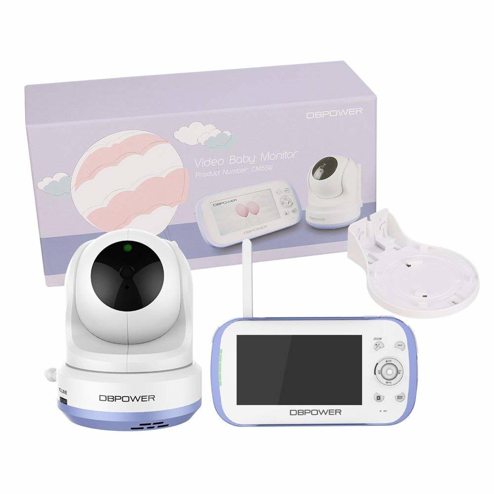 Dbpower Video Baby Monitor with 4.3x22 LCD Screen, 270 pan-tilt-zoom,