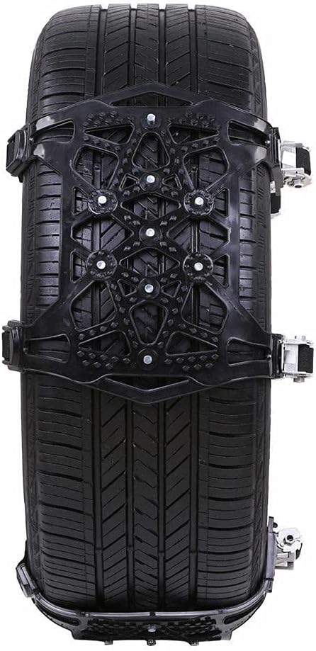 Anti Skid Snow Tire Chains, 6pcs Universal Adjustable Emergency Traction Chains for 165-275mm Tires Cars Trucks