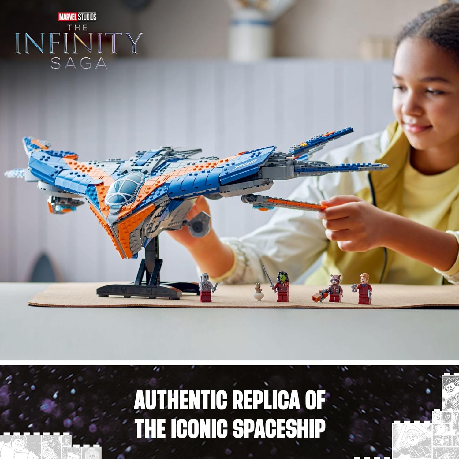 LEGO Marvel Guardians of The Galaxy: The Milano Buildable Starship Toy, Marvel Gift for Kids with 4 Super Hero Minifigures