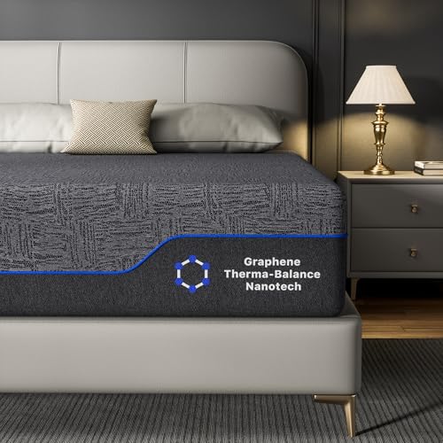AMADA HOMEFURNISHING 12 Inch Queen Size Memory Foam Mattress, Cooling Sleep & Pressure Relief, Medium Firm Plus Feel & Fiberglass-Free