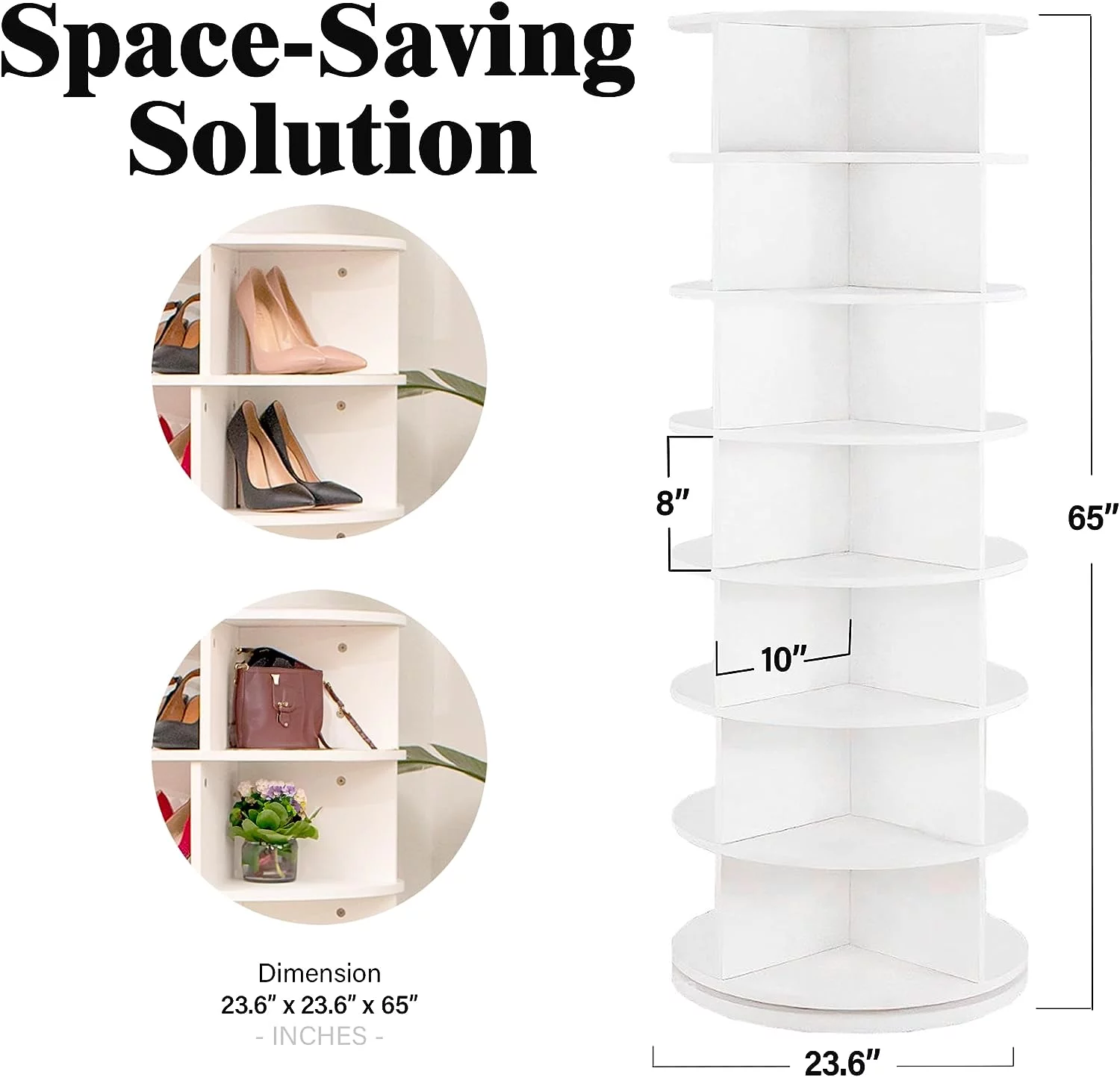 Holaki 360° Rotating Shoe Rack 7-Tiers Organizer Spinning Shoe Rack, Rotating shoe Organizer tower Holds Up to 28 Pairs of Shoes