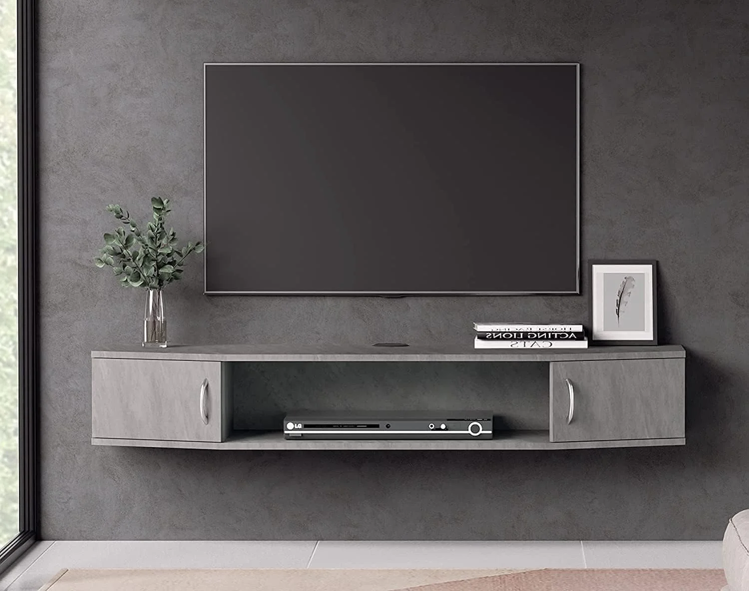 Floating TV Stand with Cabinet