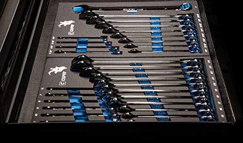 Capri Tools SmartKrome Combination Wrench Set with The Mechanic's Tray, SAE 1/4 to 1-Inch, 13-Piece