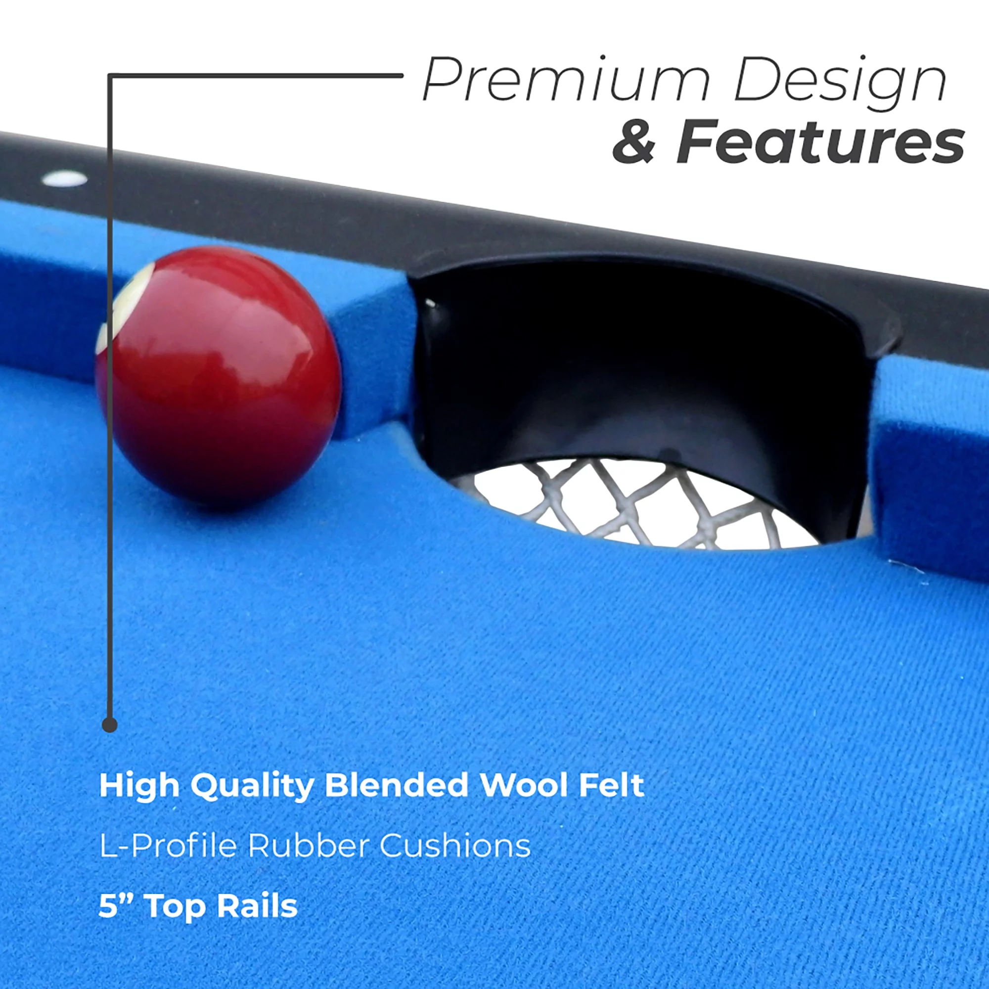 Hathaway Fairmont Portable, Folding 6 ft. Pool Table, Blue Felt, 43.25 in. W