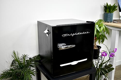 Frigidaire EFR176 Retro Compact Fridge with Chiller Mini Refrigerator with Built-in Bottle Opener for Office, Bedroom, Dorm Room or Cabin