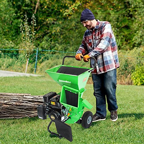 3 in 1 Wood Chipper Shredder Mulcher MF30, 7HP 212cc Heavy Duty Gas Powered, Max 3" Diameter Capacity for Wood, Limb, Leaves with Two Hoppers