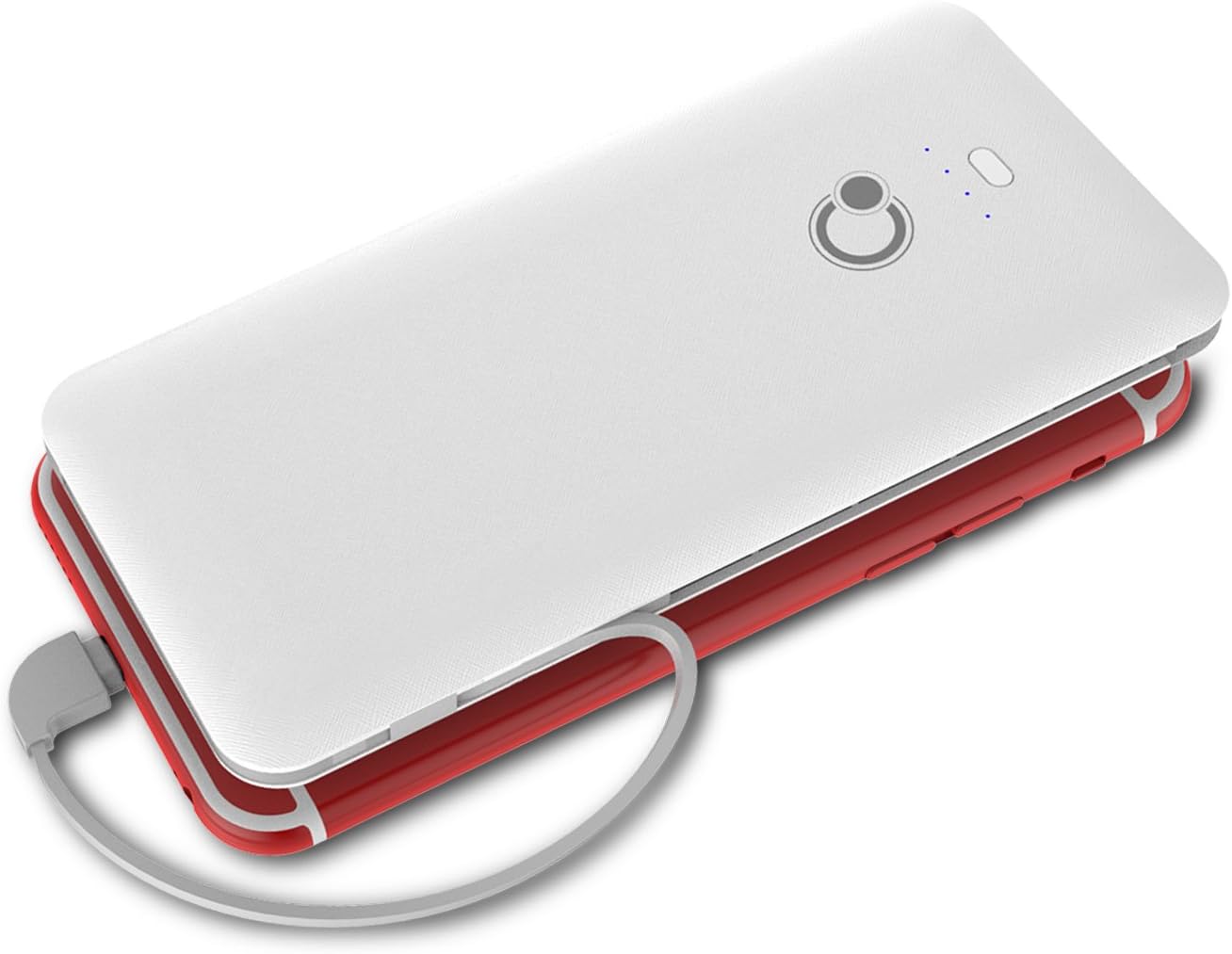 10000mAh Q Portable Charger, Ultra Slim USB C Power Bank, 4 Output Dual Input External Battery Pack with Built-in AC Wall Plug