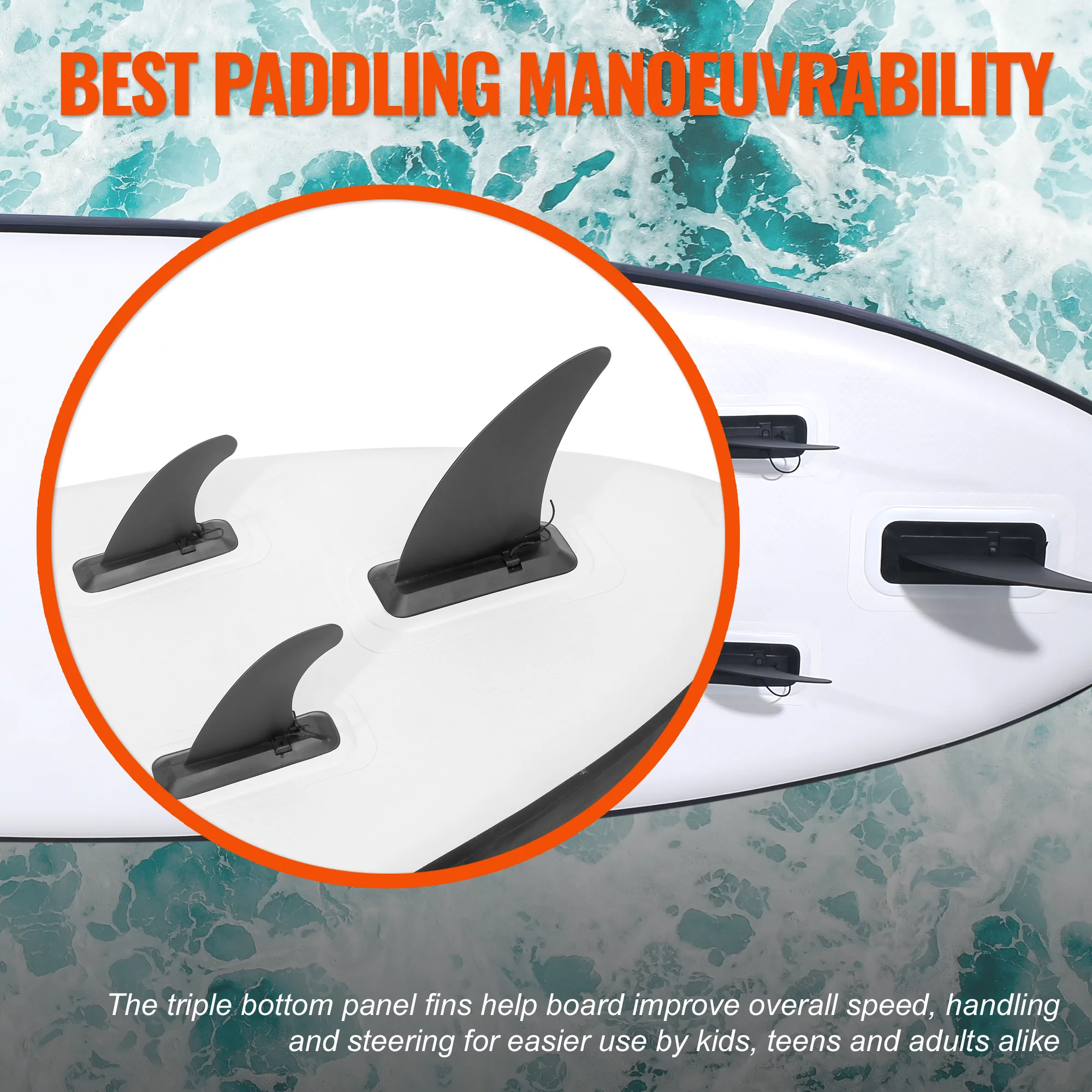 Inflatable Stand Up Paddle Board Premium SUP Accessories & Backpack, Surf Control, Non-Slip Deck, Leash, Paddle and Pump