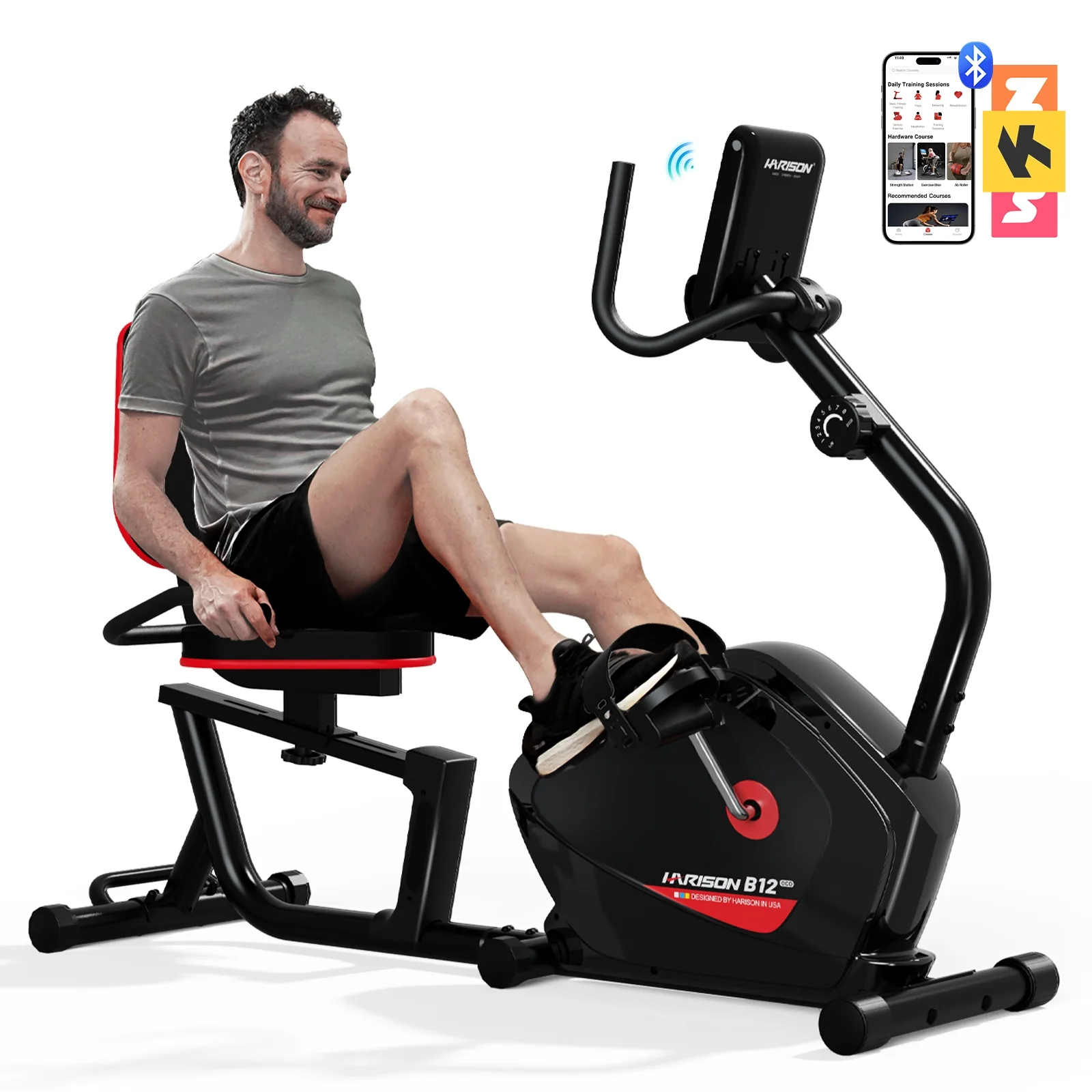 HARISON Magnetic Recumbent Exercise Bike Recumbent bike for Home 350 lbs Capacity - Curated Treasures Market