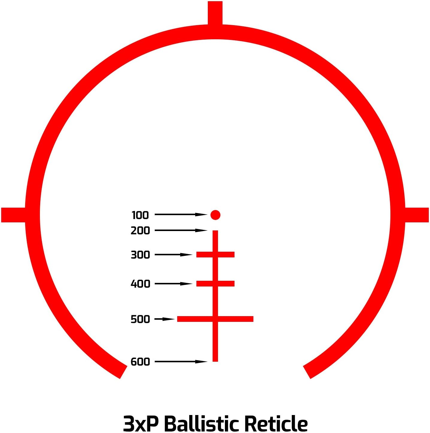 AT3 Tactical 3xP Scope - 3X Prism Scope with Illuminated BDC Reticle