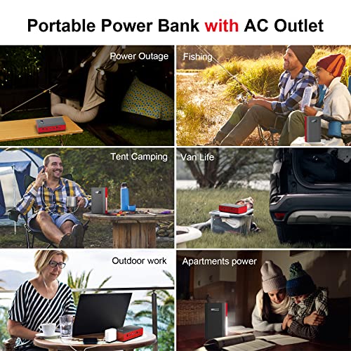 Portable Power Bank with AC Outlet 65W 110V External Battery Pack