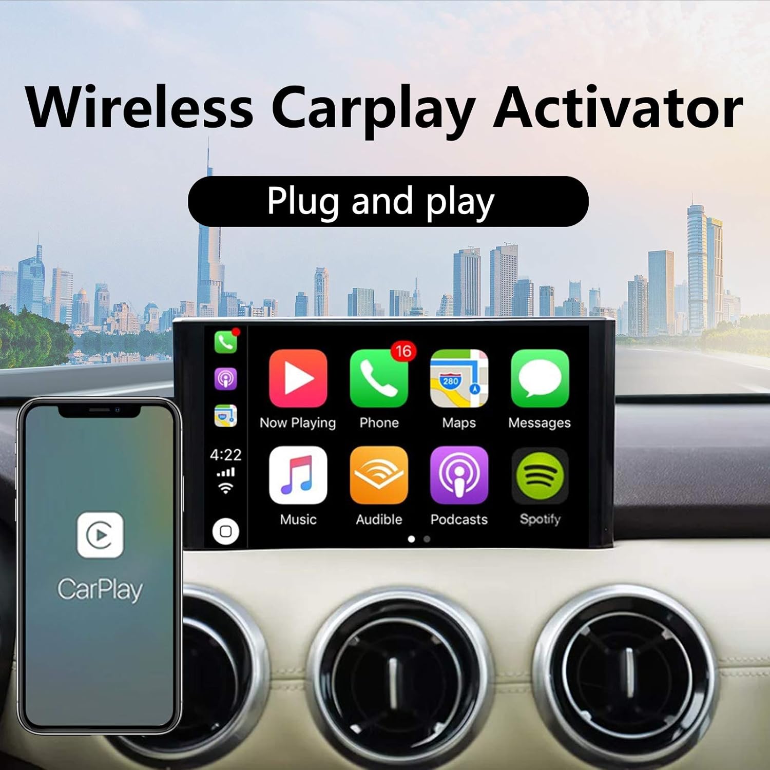 Wireless CarPlay Adapter,Wireless CarPlay Dongle Convert Wired to Wireless CarPlay for Car with Factory Wired CarPlay