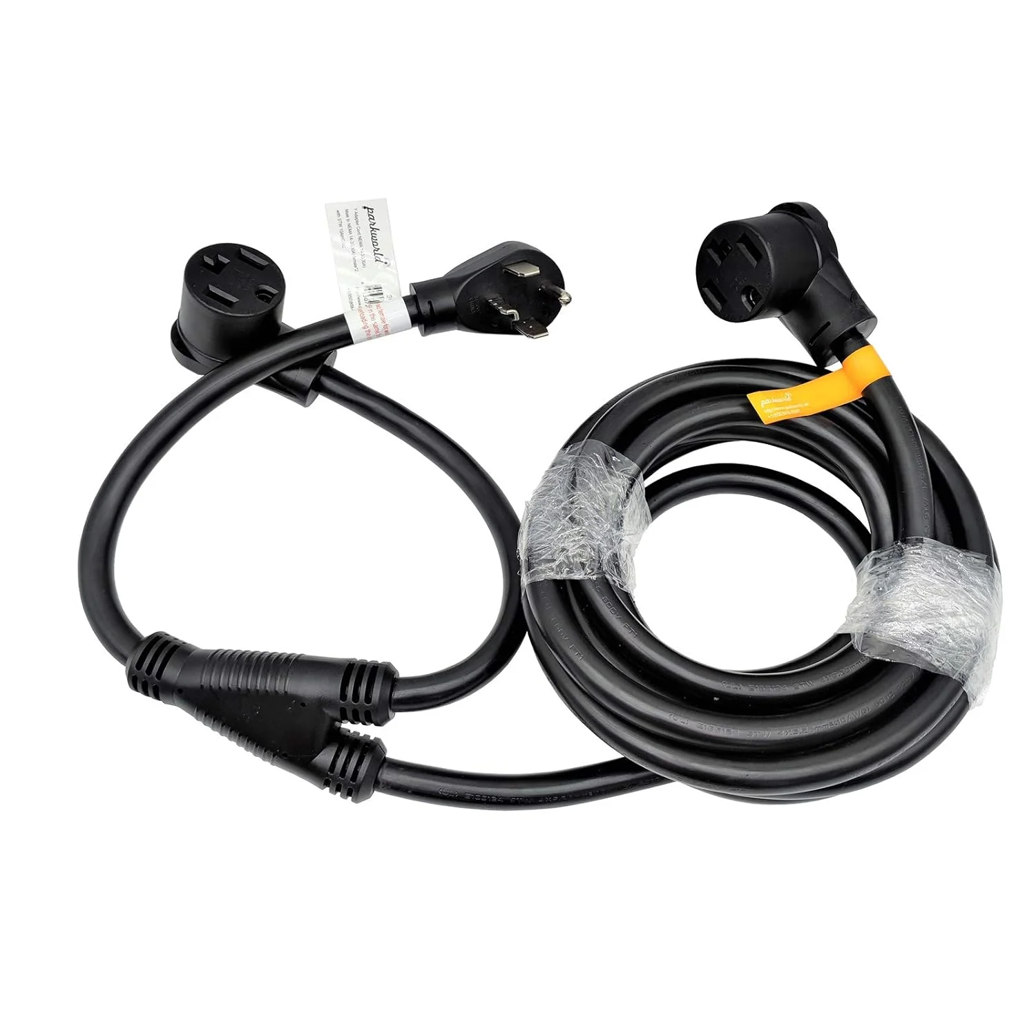 886603B NEMA 14-30 Splitter, Dryer 14-30P Male Plug To Dual 14-30R Female Receptacle, Dryer 4-Prong 30 AMP 14-30 Y Adapter Cord (20 Feet)