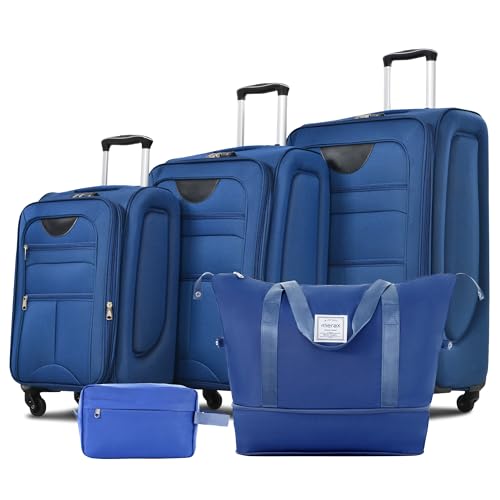 Merax Suitcase Set Softside 3-Piece Expandable Luggage with TSA Lock Spinner Wheels Lightweight Upright Luggage with Travel Bag(22/26/30 IN