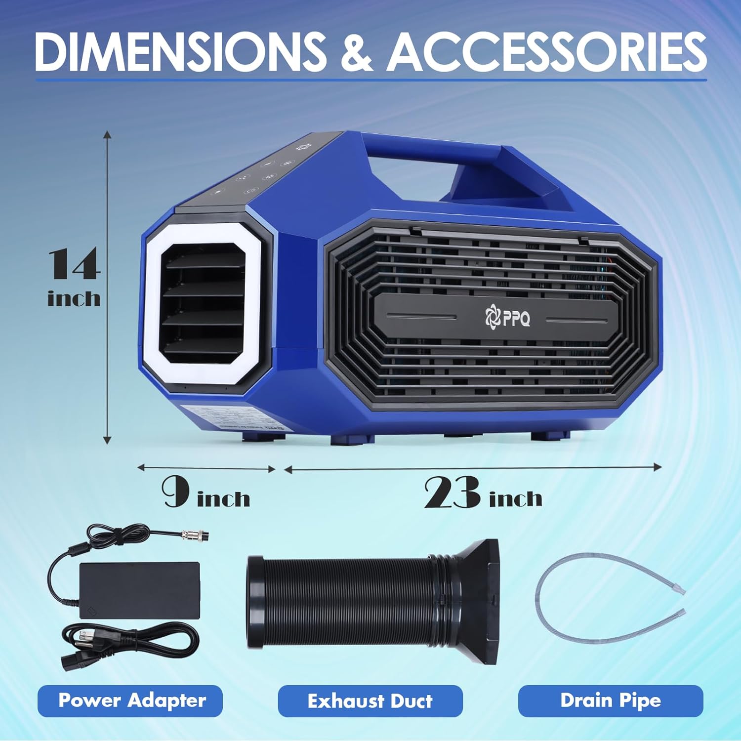iCold 5pro Portable Air Conditioner, 3000BTU Camping Tent AC Unit 19lb, Wireless Charging & Emergency Flash LED, 190W 25V/DC, 4 Modes Suited to Car