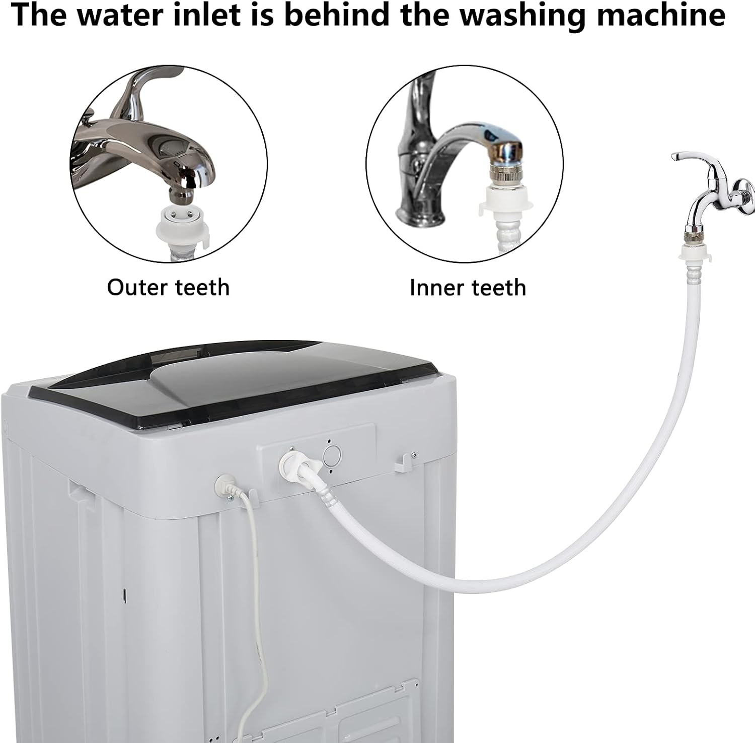 ROVSUN Portable Washing Machine, 1.32cu.ft Compact Washer, 13LBS Fully-Automatic Laundry Washer with Drain Pump & 10 Programs 8 Water Levels