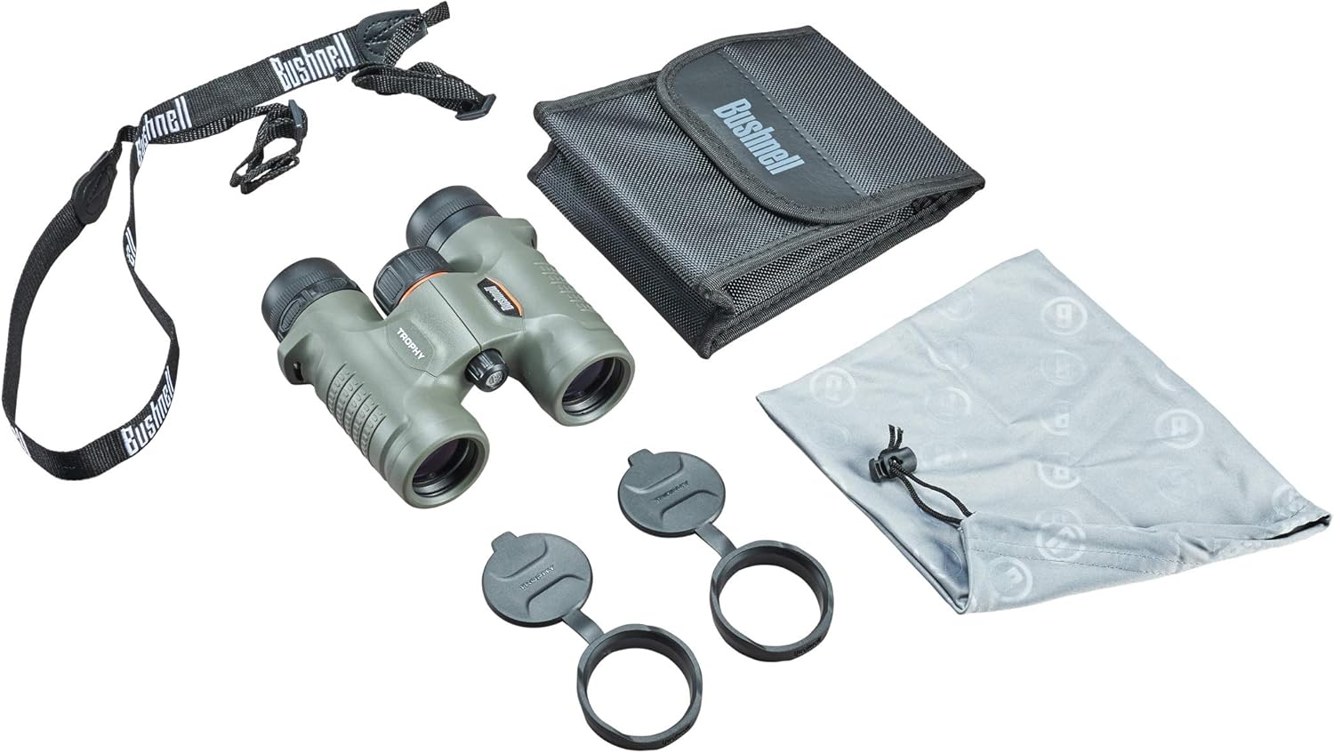 Bushnell Trophy Binocular, Green 8x32, Roof Prism System and Focus Knob for Easy Adjustment Pack of 2