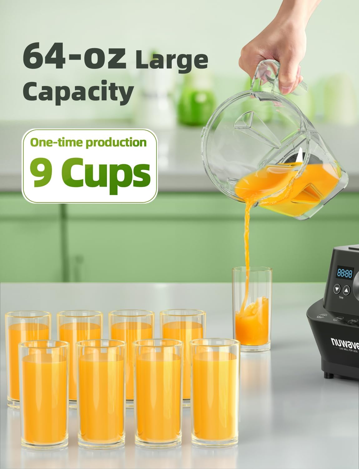 Nuwave Infinity Commercial Blender, Heavy-Duty Smoothie Blender w/ 2.5HP Copper Motor & Laser-Cut Blades, Last 100 Years, Quick Ice Crushing