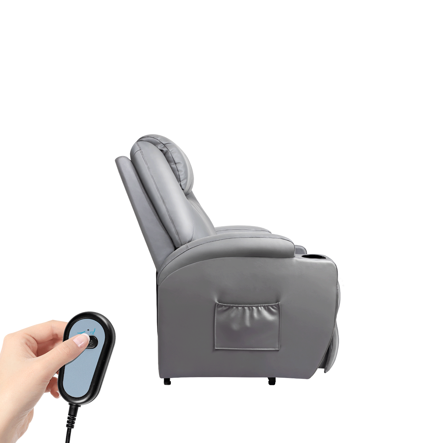 Homall Power Lift Recliner Chair PU Leather for Elderly with Massage and Heating Ergonomic, Black