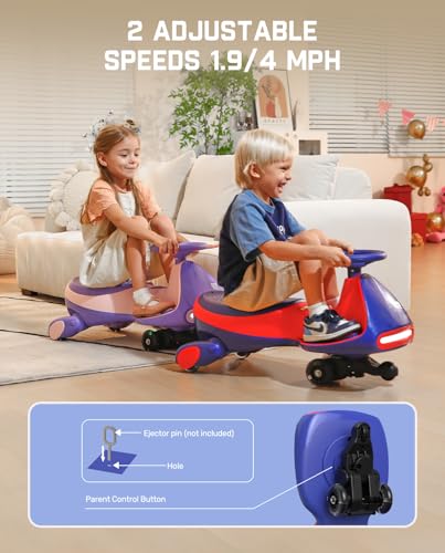 FanttikRide 12V N7 Pro Electric Wiggle Car with Pedal, Rechargeable Battery, CyberWiggle, 2 in 1 Swing Car, 2 Speed, Anti-Rollover, Flashing Wheels
