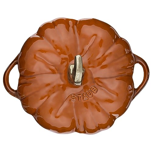 STAUB Cast Iron 3.5 Qt Pumpkin Dutch Oven, Cocotte, Burnt Orange, Made in France