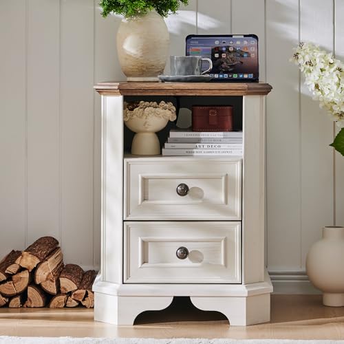 T4TREAM Farmhouse 5 Drawers Dresser for Bedroom, 48" Tall Wood Rustic Chest of Drawers with Natural Texture, Vintage Design
