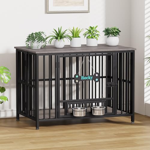 Easycom 41" Dog Crate Furniture Foldable, No Assembly Decorative Dog Kennel Indoor, Dog Crates for Large Dogs