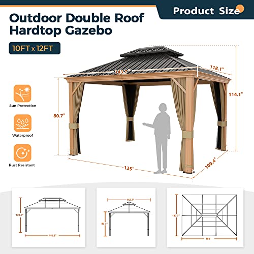 HAPPATIO 10' x 12' Hardtop Gazebo