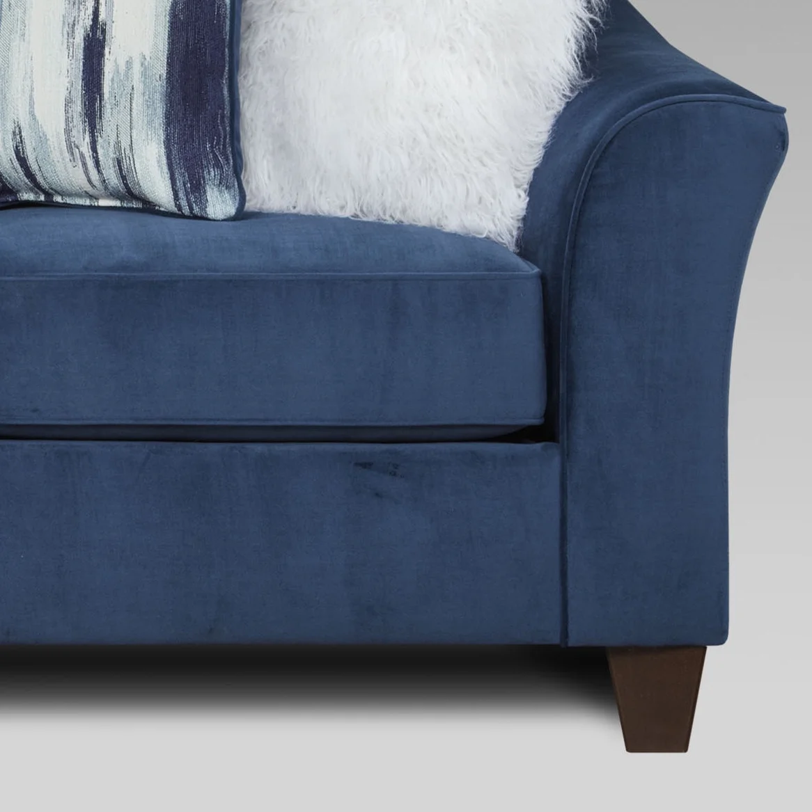 Roundhill Furniture Camero Pillowback 3-Piece Sofa Set, Fabric, Navy Blue