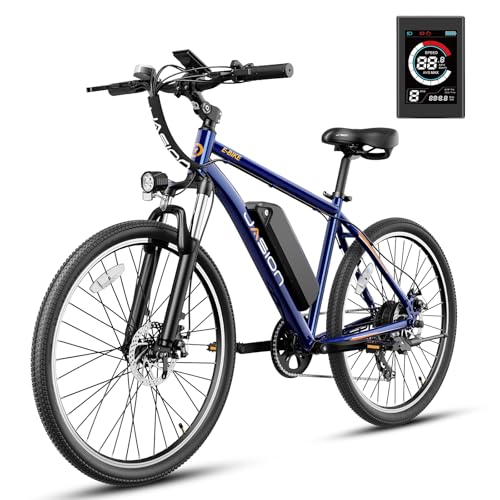 Jasion EB5 Electric Bike for Adults with Peak 500W Brushless Motor, 40Miles 20MPH Commuting Electric Mountain Bike with 360Wh Removable Battery