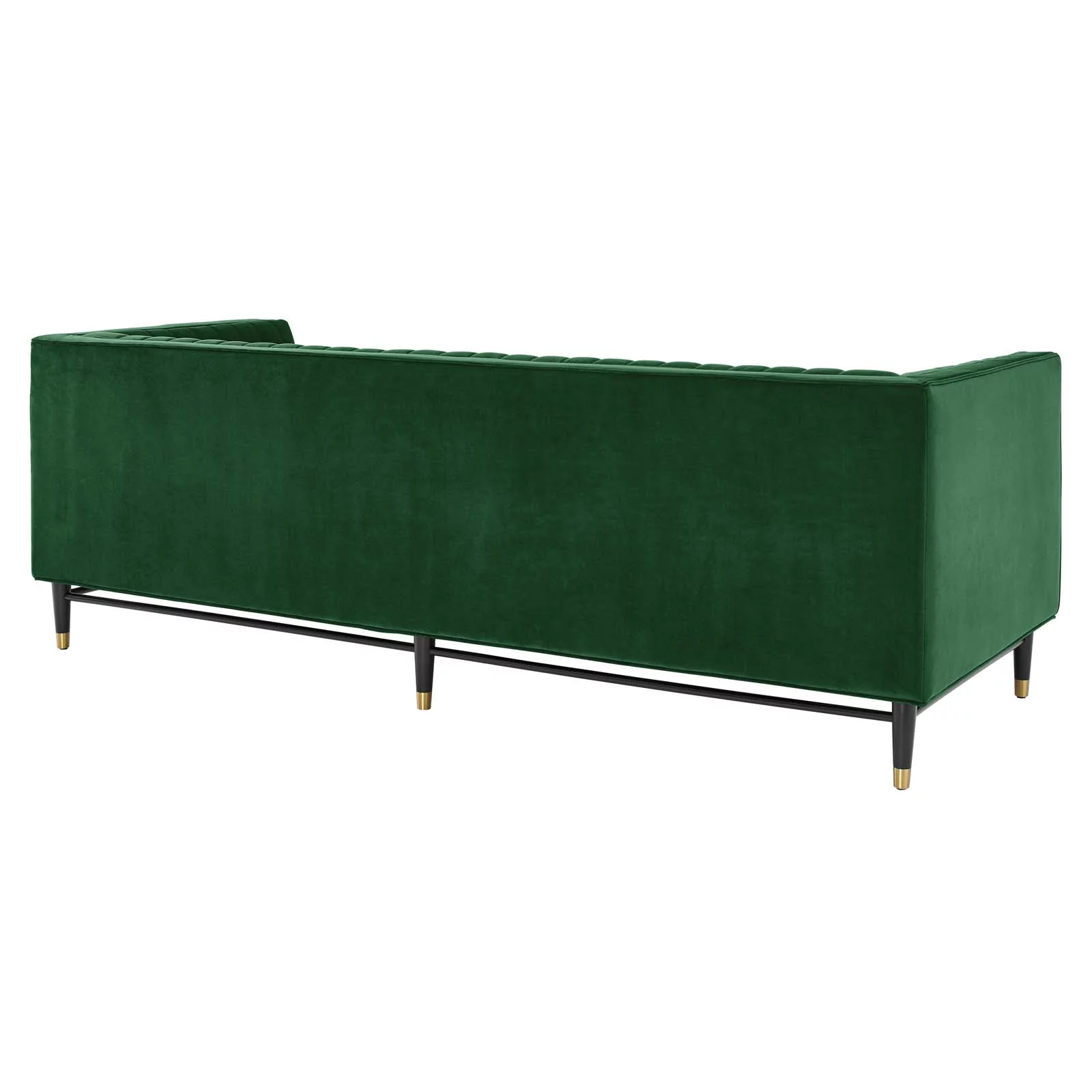 Modway Devote Channel Tufted Performance Velvet Sofa in Emerald