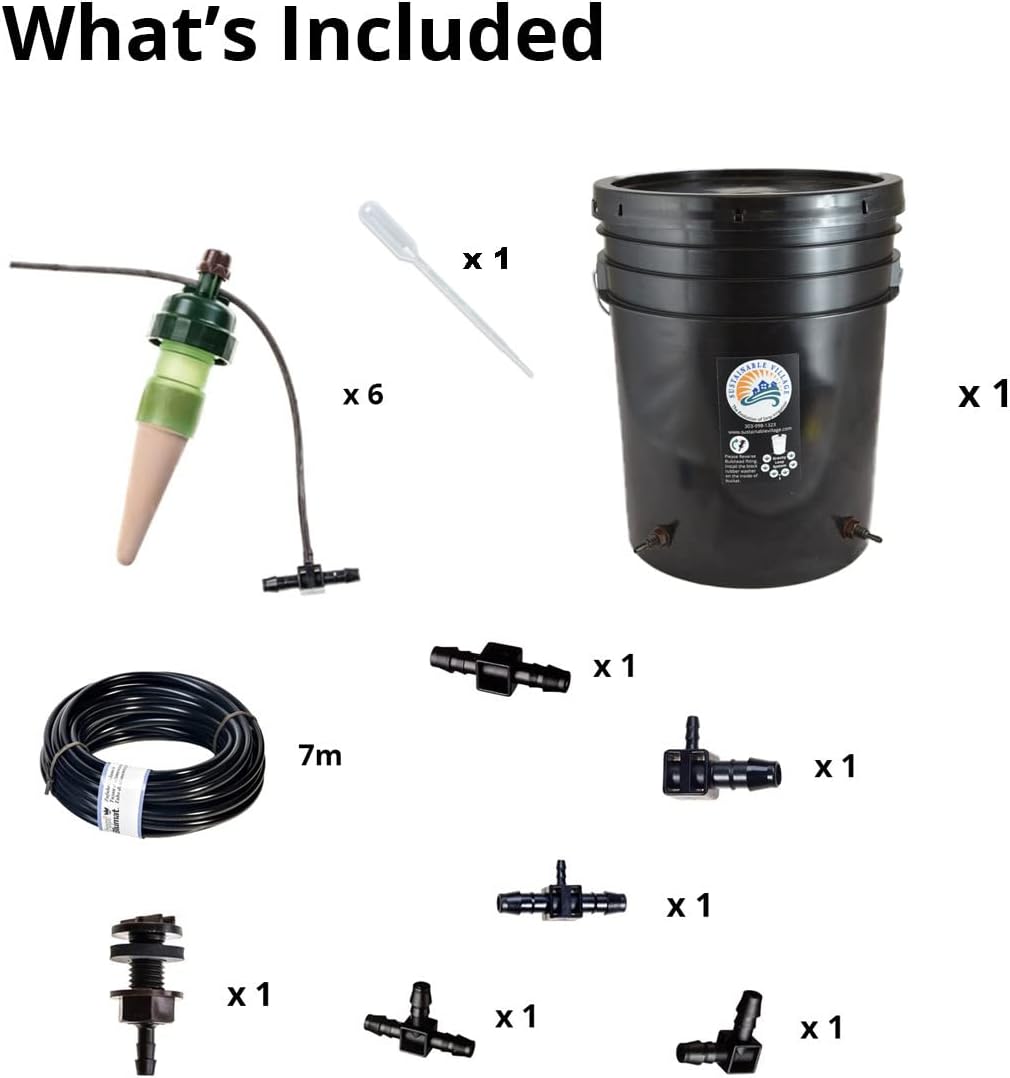 Blumat Drip System - 6 Pack Small Kit with Reservoir - Smart Automatic Watering System, Great for Vacation, Made in Austria
