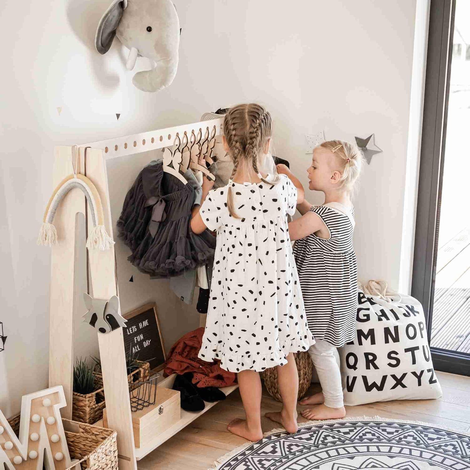 Clothing rack, Montessori children wardrobe, Shop display rack, Montessori clothing rack, Montessori furniture, Dress up station