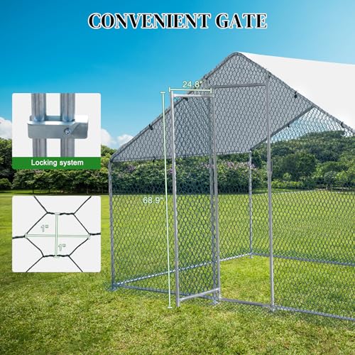 Outvita Chicken Coop, 13×10 FT Large Metal Chicken House, Poultry Habitat Cage with Waterproof Cover