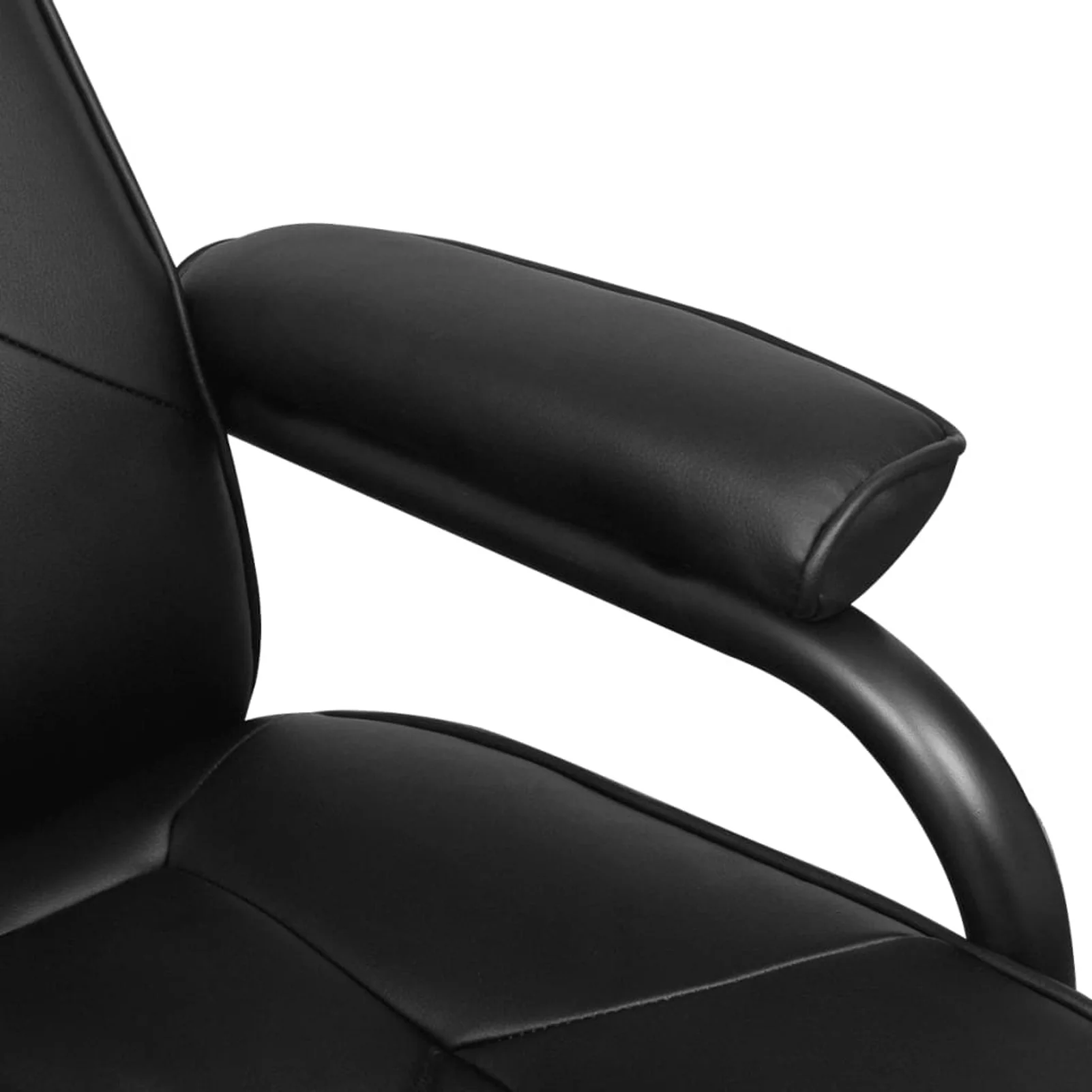 Tomshoo Swivel Recliner with Ottoman Black Faux Leather