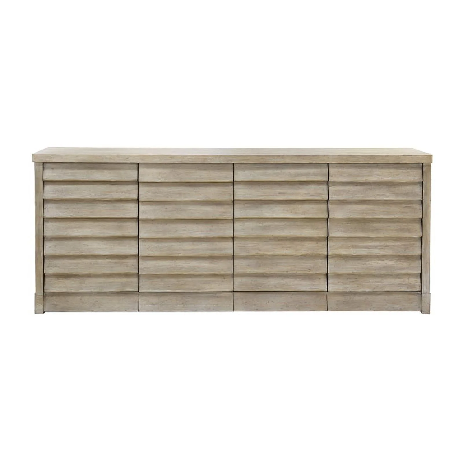 4 Door Wood Credenza with Storage in Natural Sand Finish by Pulaski Furniture