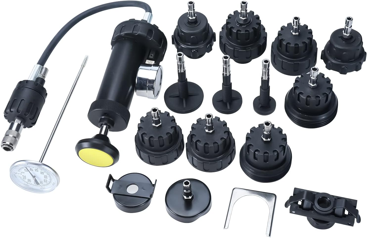 8MILELAKE 18pcs Radiator Pump Pressure Tester and Vacuum Pump Type Cooling System Kit Pack of 2