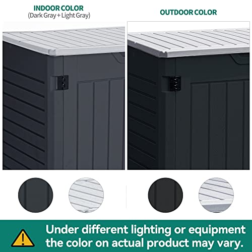 YITAHOME Outdoor Horizontal Storage Sheds w/o Shelf, Weather Resistant Resin Tool Shed, Multi-Opening Door for Storage of Bike, Trash Cans
