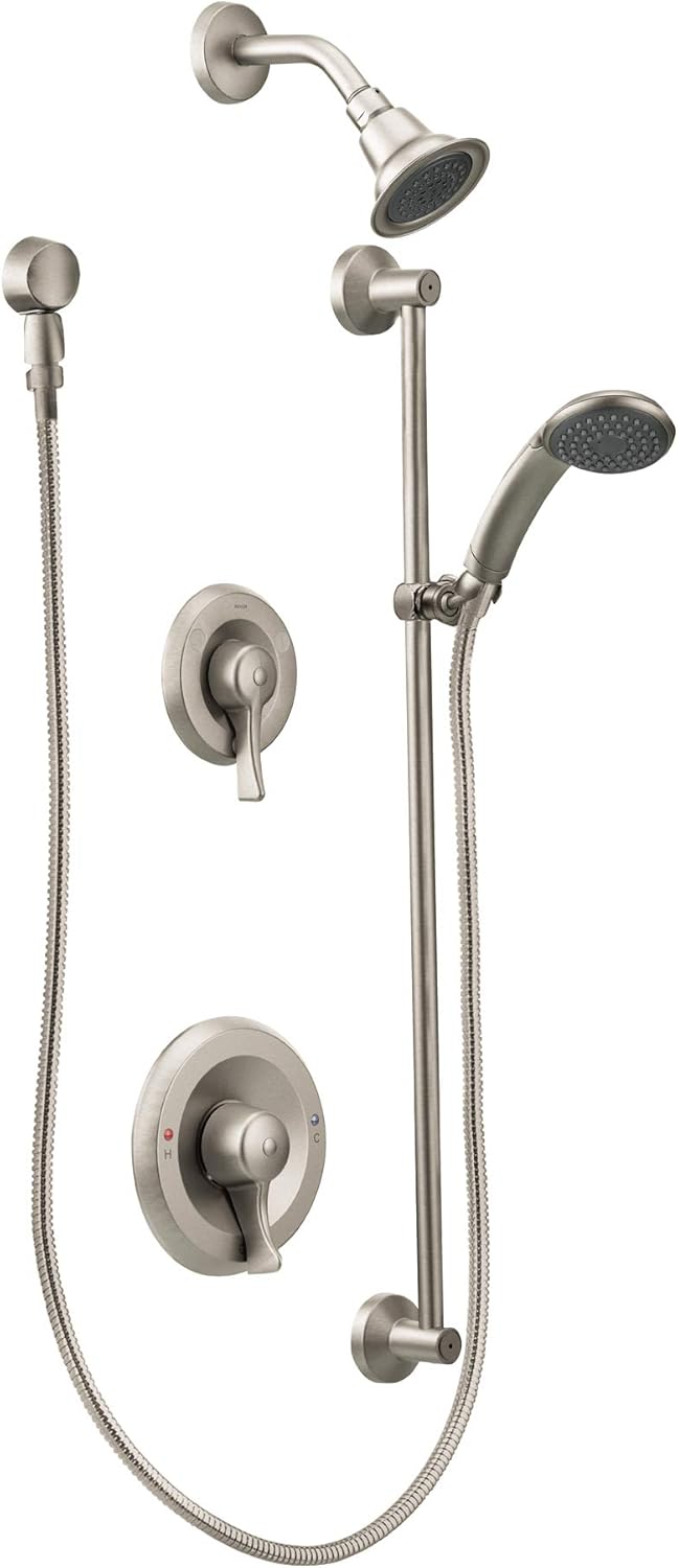 Moen T8342CBN Commercial M-DURA PosiTemp Showerhead & Handheld Showerhead without Valve, Classic Brushed Nickel